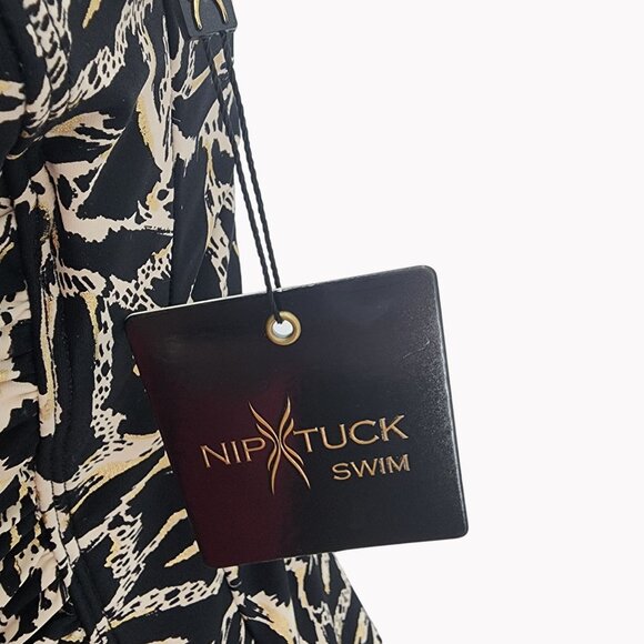 Nip Tuck Swim Size 6 Womens Animal Print One Piece Swimsuit Multifit Cup New - Picture 4 of 12